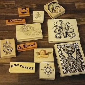 Final price Wooden stamp bundle